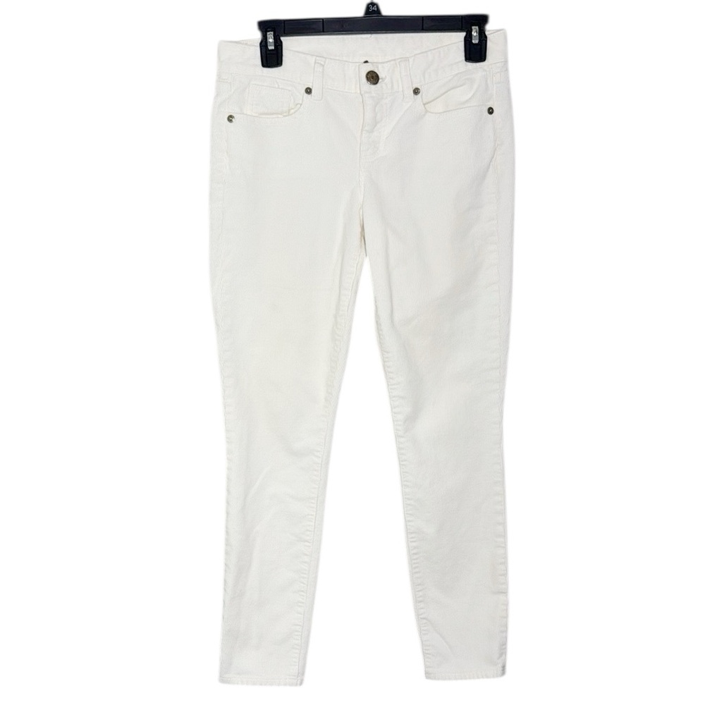 J.Crew Toothpick Corduroy Skinny Jeans Ivory Stretch Low-Rise Size 27